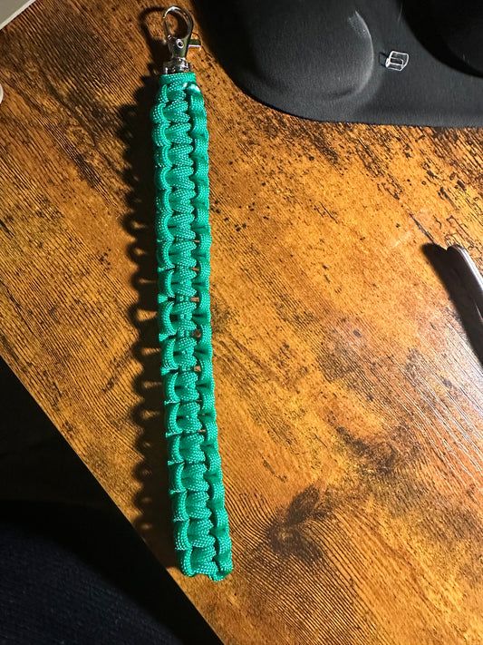 Green Paracord Keychain